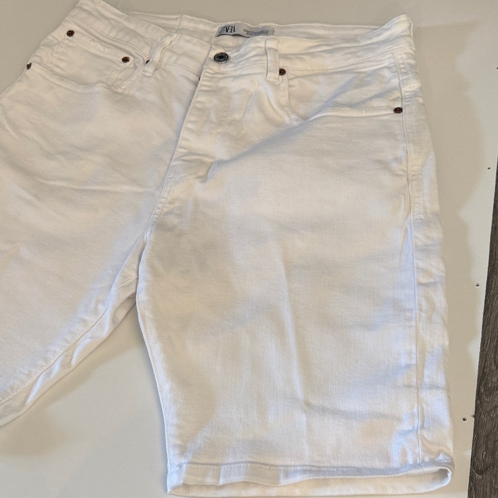 Zara Men White Denim Jean Shorts - Picture 5 of 6